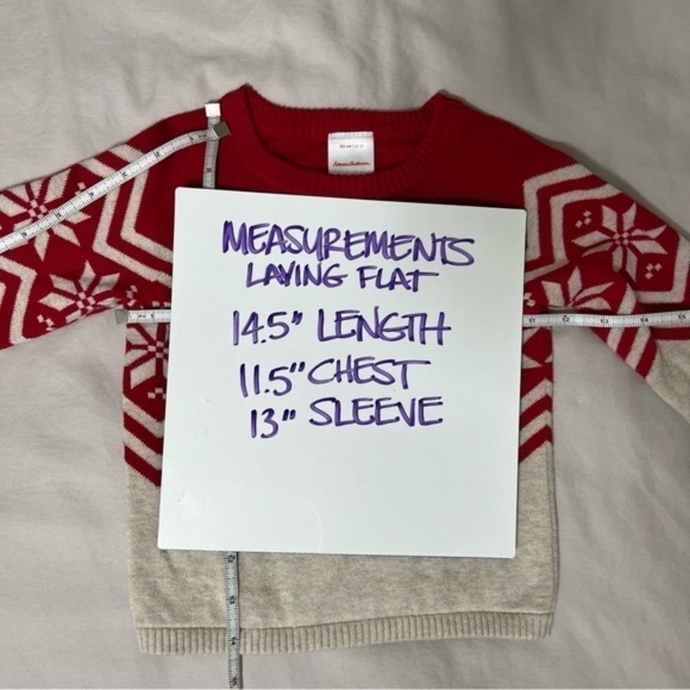 Hanna Anderson Baby Nordic Red‎ and Cream Sweater Size 2T 2022 Collection - Picture 13 of 15